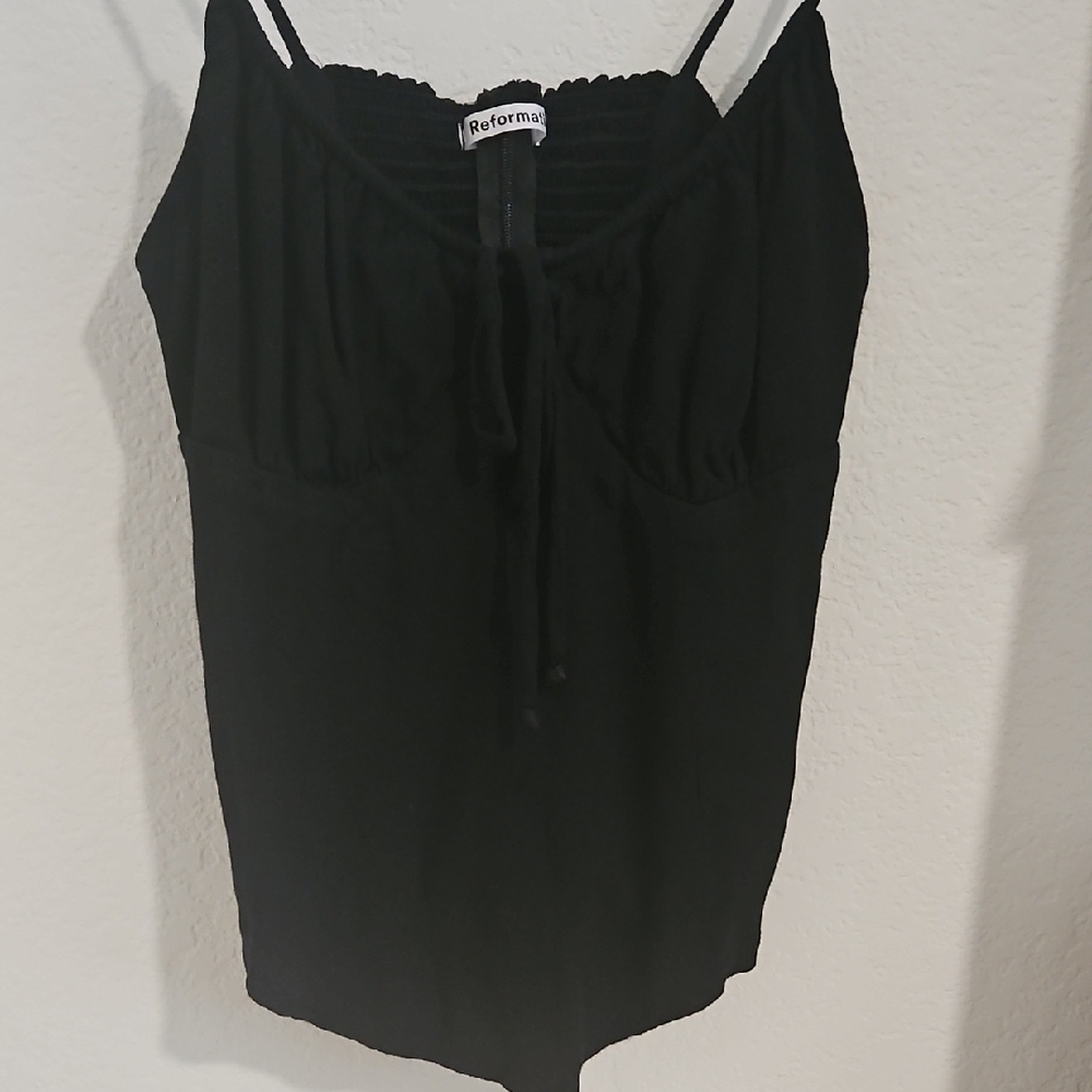 Reformation Black Sleeveless Corset Top